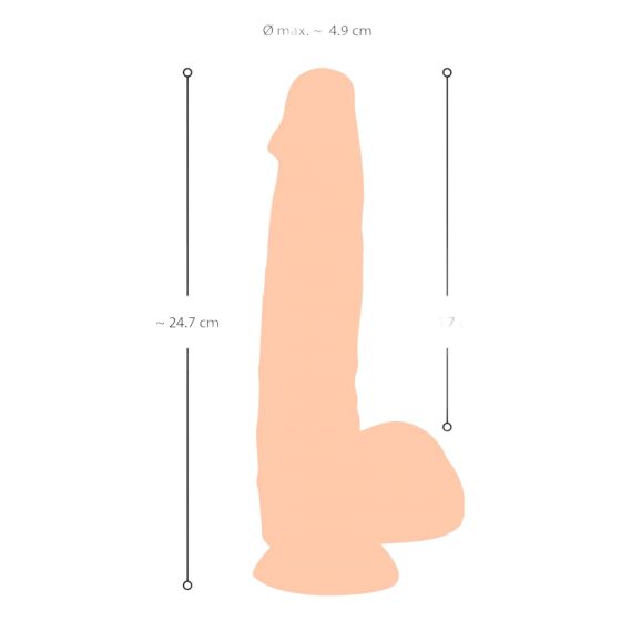 Natute Skin - dildo s realistickou kůží - 25 cm (přírodní)