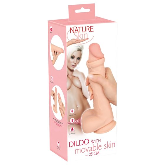 Natute Skin - dildo s realistickou kůží - 25 cm (přírodní)