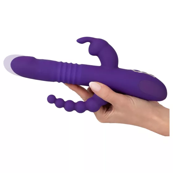 SMILE Triple - akumulátorový, trojramenný, rotačně‑tlačný vibrátor (fialový)