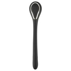   Penis Plug Dilator - dobíjecí uretrální vibrátor (1,1 cm) - černý