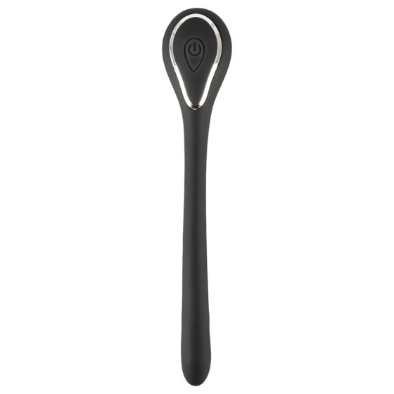 Penis Plug Dilator - dobíjecí uretrální vibrátor (1,1 cm) - černý