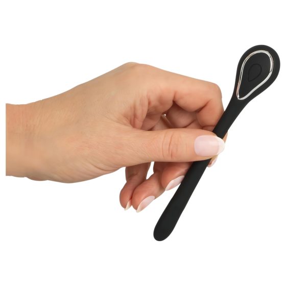 Penis Plug Dilator - dobíjecí uretrální vibrátor (1,1 cm) - černý