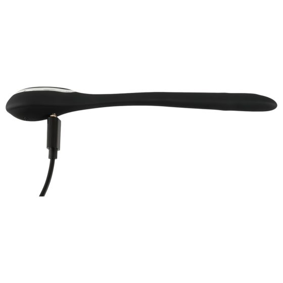 Penis Plug Dilator - dobíjecí uretrální vibrátor (1,1 cm) - černý
