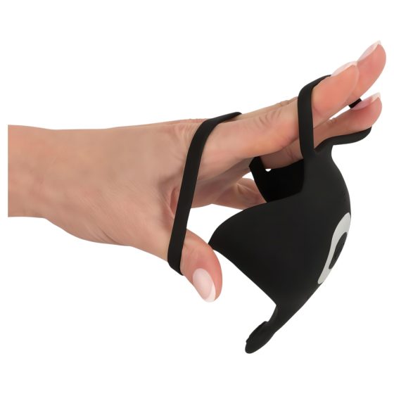 Rebel - vibrační erekční kroužek a stimulátor varlat - dobíjecí - černý