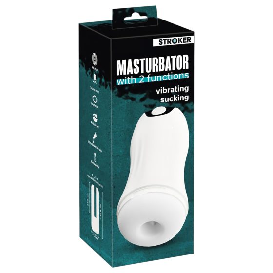 STROKER - masturbátor sání a vibrace - dobíjecí - bílý