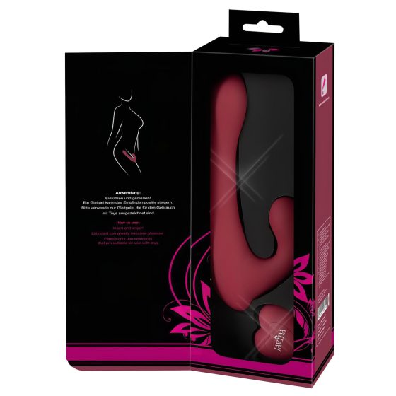 Javida - rotační vibrátor s rádiovým a klitoriálním ramenem (červený)
