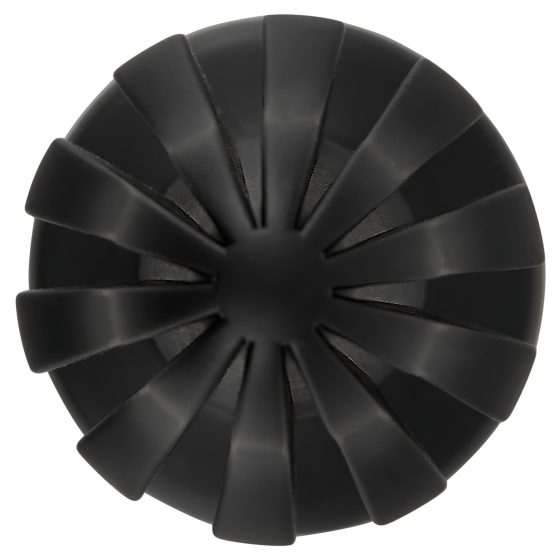 ANOS - vroubkovaný měkký anální kolík - 7 cm (černý)