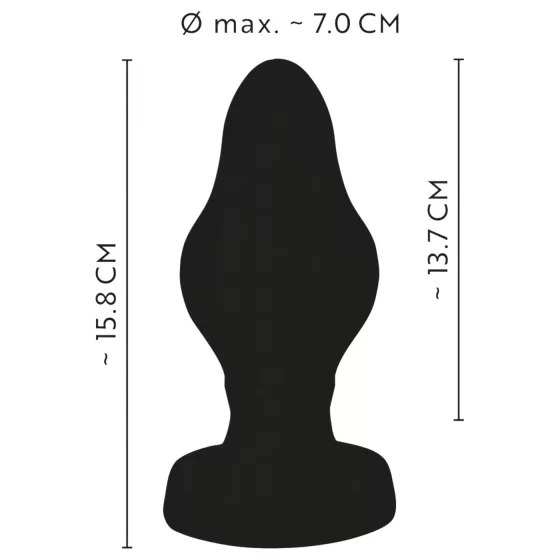 ANOS - anální kolík - měkký, drážkovaný - 7 cm, černý