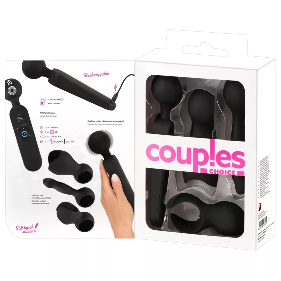 Couples Choice - vibrační masážní přístroj s ohřevem - akumulátorový - černý