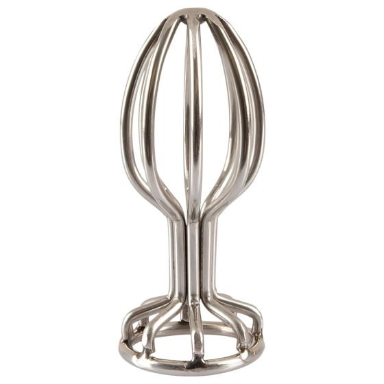 ANOS Metal (2,8 cm) - ocelový anální kolík s klecí (stříbrný)