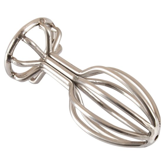 ANOS Metal (2,8 cm) - ocelový anální kolík s klecí (stříbrný)