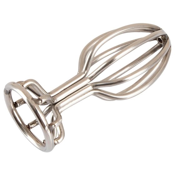 ANOS Metal (2,8 cm) - ocelový anální kolík s klecí (stříbrný)