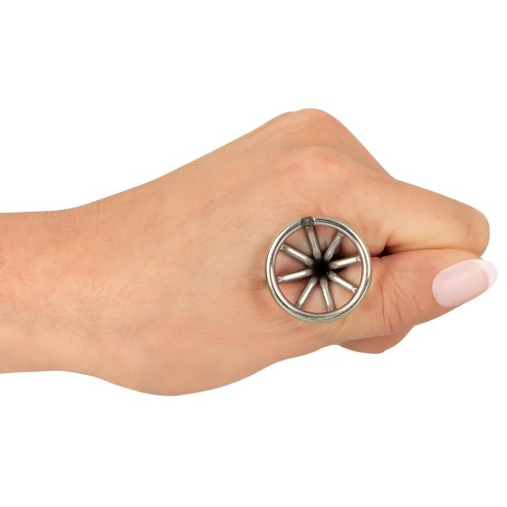 ANOS Metal (2,8 cm) - ocelový anální kolík s klecí (stříbrný)