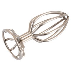   ANOS Metal (3,8 cm) - anální dildo s kovovou klecí (stříbrné) 