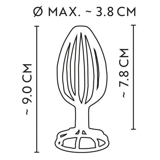 ANOS Metal (3,8 cm) - anální kolík s kovovou klecí (stříbrný)