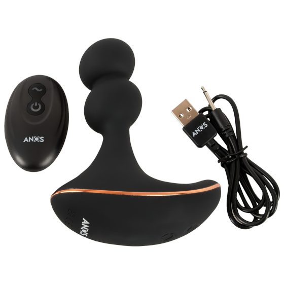 ANOS - dvoumotorový rotační anální vibrátor (černý)