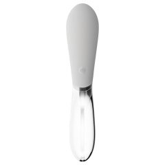   You2Toys Liaison - dobíjecí LED vibrátor se zakřivením ze silikonového skla (průsvitný-bílý)