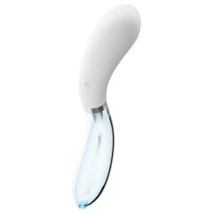   You2Toys Liaison - dobíjecí LED vibrátor se zakřivením ze silikonového skla (průsvitný-bílý)