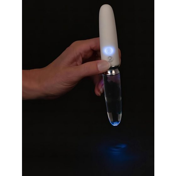 You2toys Liaison - dobíjecí tyčový vibrátor LED ze silikonového skla (průsvitný-bílý)
