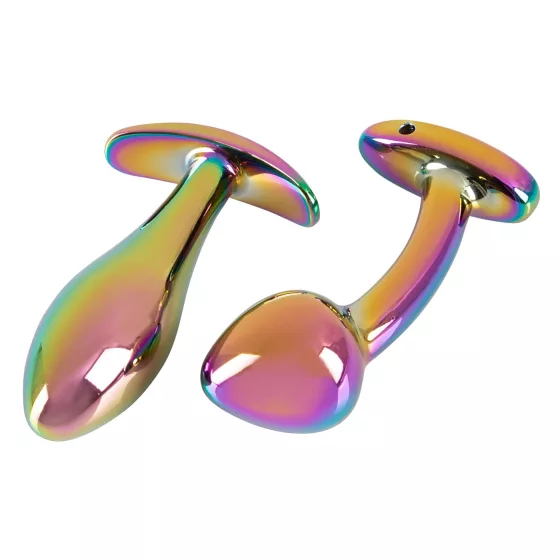 ANOS Metal Rainbow - kovový anální plug set (2dílný)