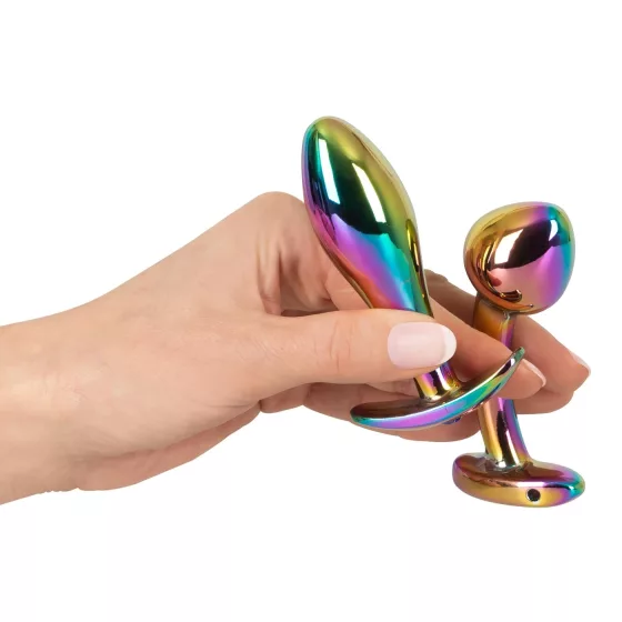 ANOS Metal Rainbow - kovový anální plug set (2dílný)