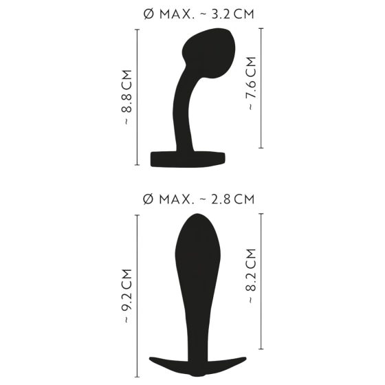 ANOS - kovový anální plug set - duhový - 2 ks