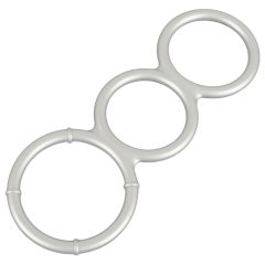   You2Toys - trojitý silikonový kroužek na penis a varlata (stříbrný)
