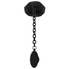   Black Velvet - silikonová klec na varlata s análním dildem (černá)