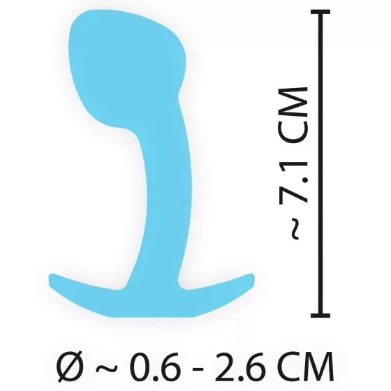 Cuties Mini Butt Plug - silikonový anální kolík (modrý, 2,6 cm)