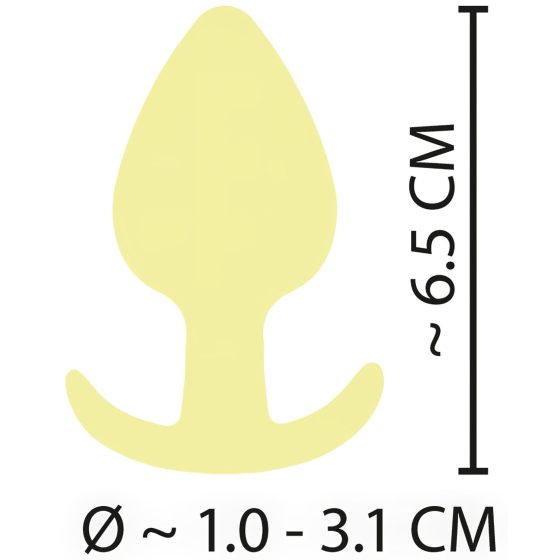 Cuties Mini Anální Kolík - silikonový anální plug - žlutý (3,1 cm)