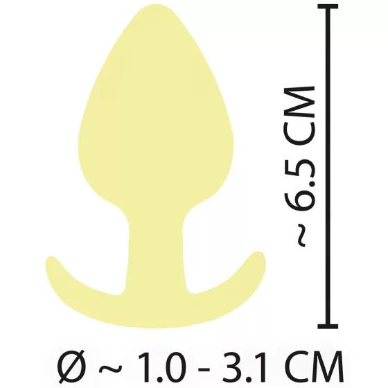 Cuties Mini Butt Plug - silikonový anální kolík (žlutý, 3,1 cm)