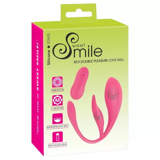 / SMILE - nositelné akumulátorové, rádiové vibrační vajíčko (růžové)