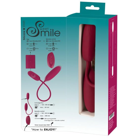 Smile Love Egg Duo - vibrační vajíčko (zadek+vagína)