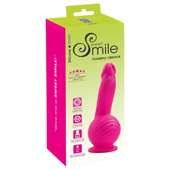 SMILE Powerful - akumulátorový, 2-motorový přísavkový vibrátor (růžový)