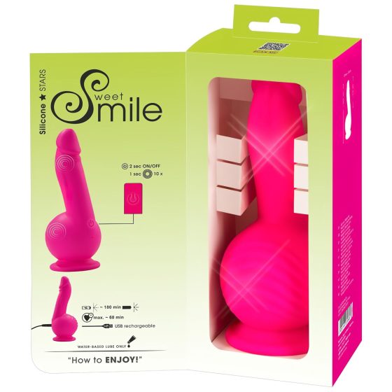 SMILE Powerful - vibrátor na přísavku - akumulátorový, 2 motory - růžový