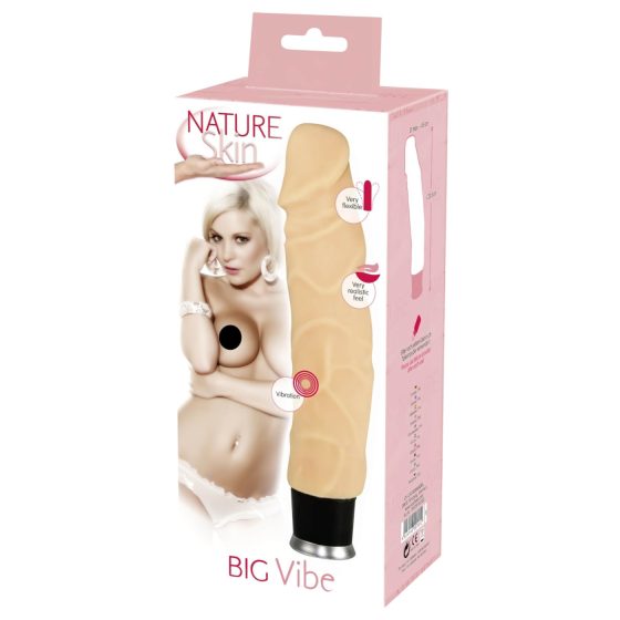 Nature Skin - realistický vibrátor - přírodní (23 cm)
