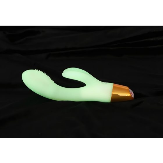 You2Toys Glow - fosforeskující vibrátor s klitorální rukojetí (bílý)