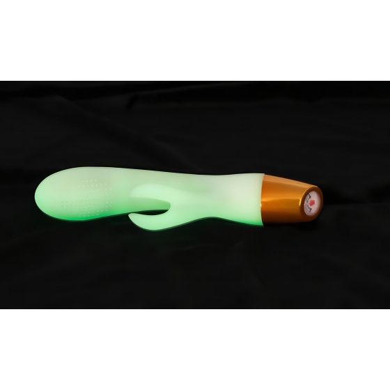 You2Toys Glow - fosforeskující vibrátor s klitorální rukojetí (bílý)