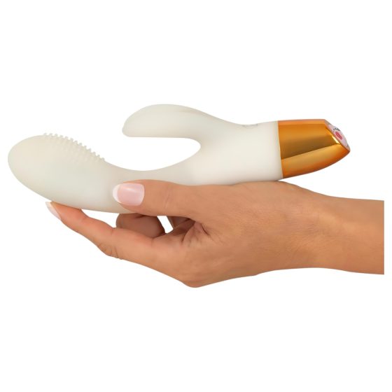You2Toys Glow - fosforeskující vibrátor s klitorální rukojetí (bílý)