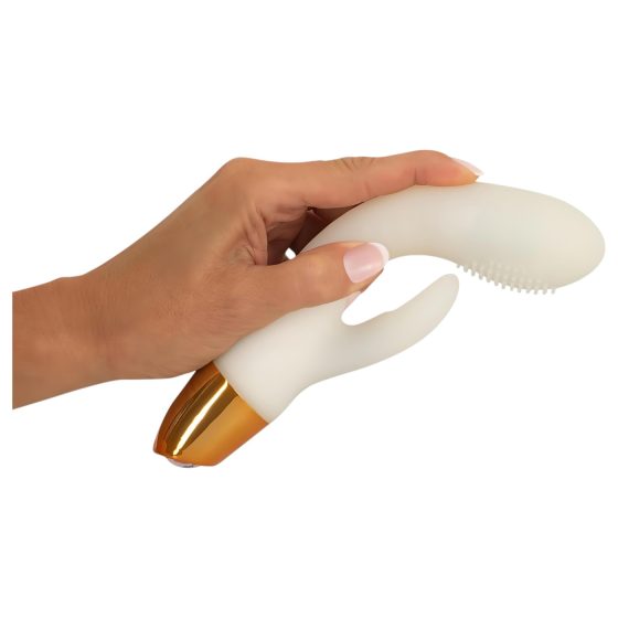 You2Toys Glow - fosforeskující vibrátor s klitorální rukojetí (bílý)