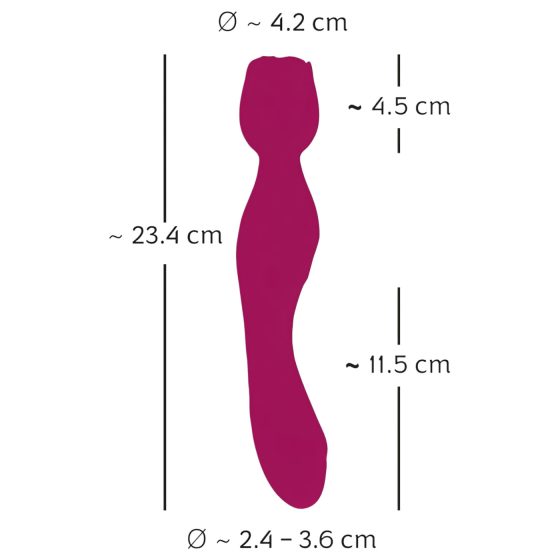 You2Toys Rosenrot - dobíjecí masážní vibrátor ve tvaru růže (červený)