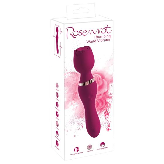 You2Toys Rosenrot - dobíjecí masážní vibrátor ve tvaru růže (červený)