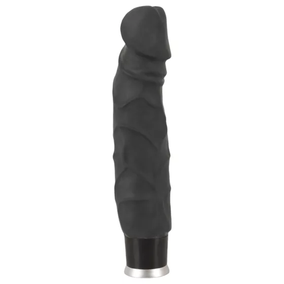 Nature Skin - realistický vibrátor (černý, 22 cm)