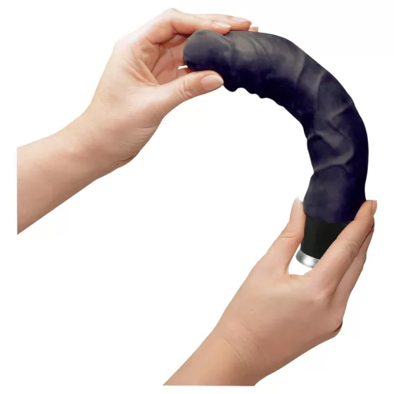 Nature Skin - realistický vibrátor (černý, 22 cm)