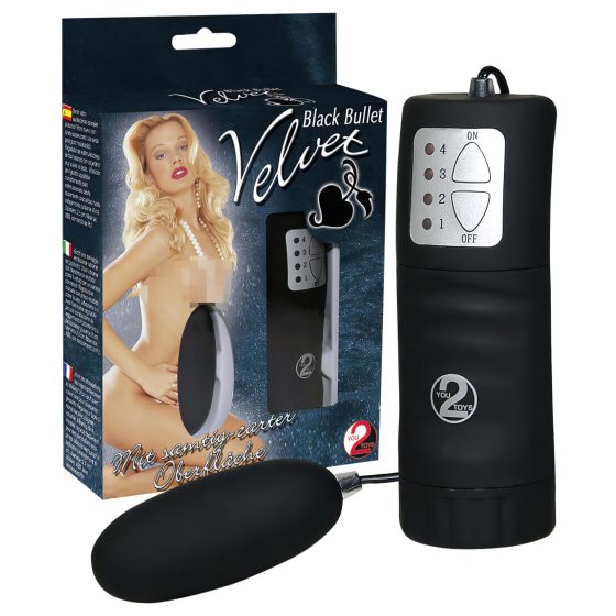 You2Toys - Sametové černé vibrační vajíčko - jemné jako samet