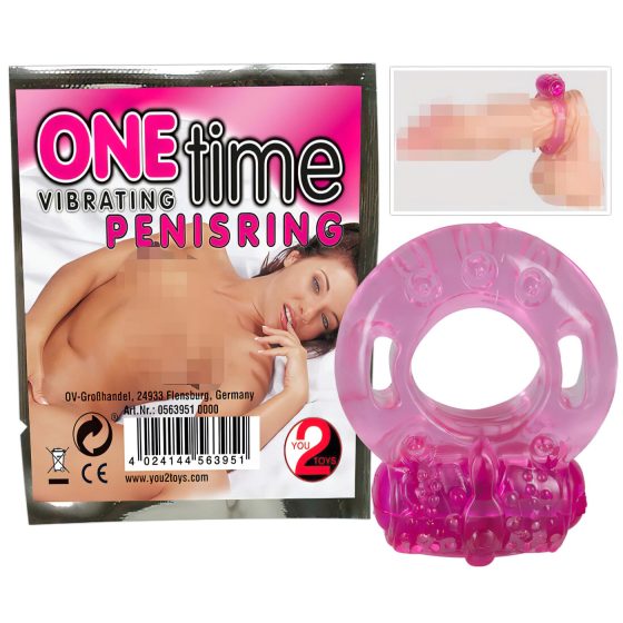 You2Toys - Jednorázový vibrační kroužek na penis (růžový)