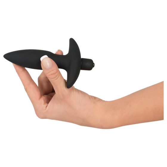 Černý samet anální plug vibrátor - malý