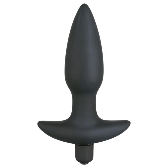 Černý samet anální plug vibrátor - střední