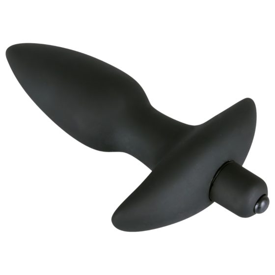 Černý samet anální plug vibrátor - střední