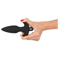 Černý samet anální plug vibrátor - střední